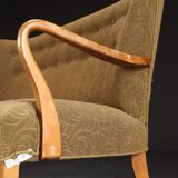 Beech wood sofa with curved armrests, 1940s/50s