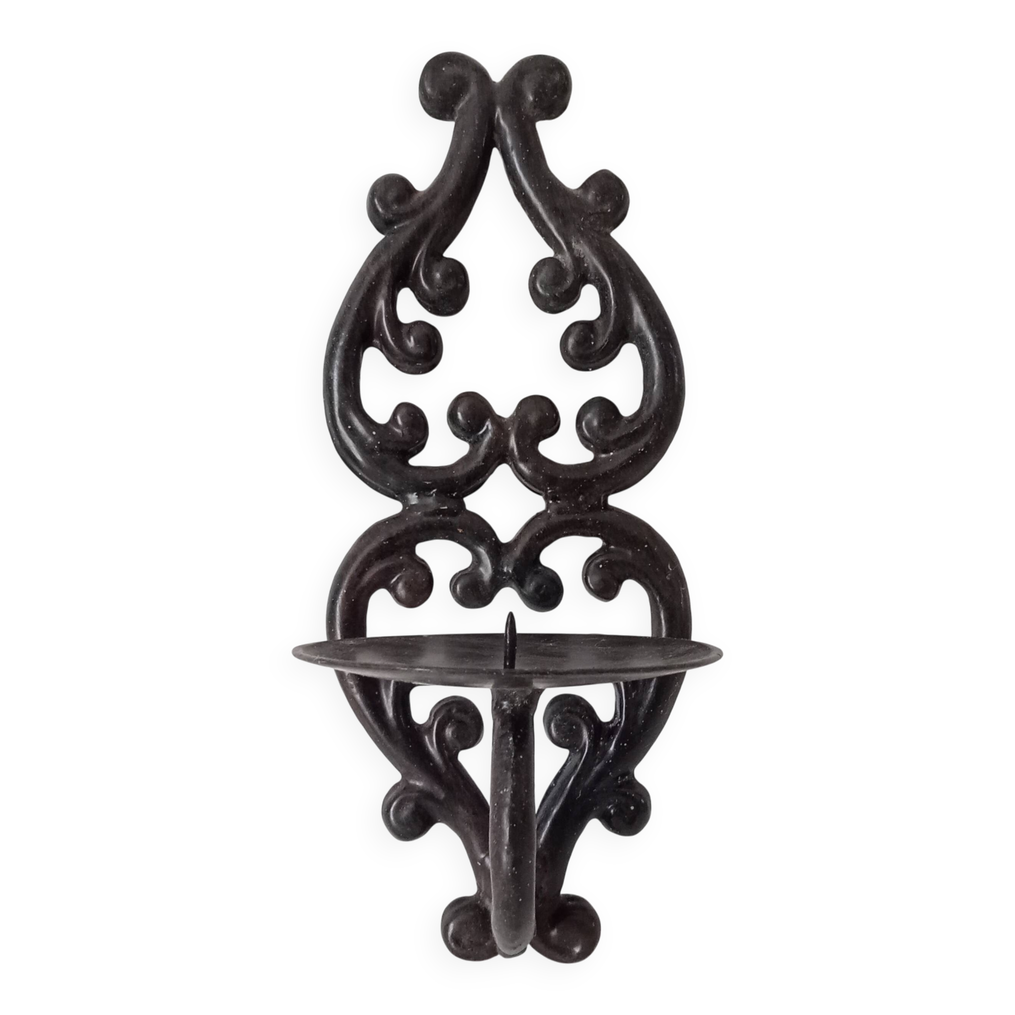 Antique wall candle holder in enamelled cast iron