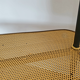 Lampadaire tripode mid-century avec tablette en metal perforé