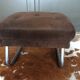 Velvet pouf adjustable footrest