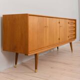 Sven Andersen Scandinavian long teak sideboard with 5 drawers, Norway, 1960
