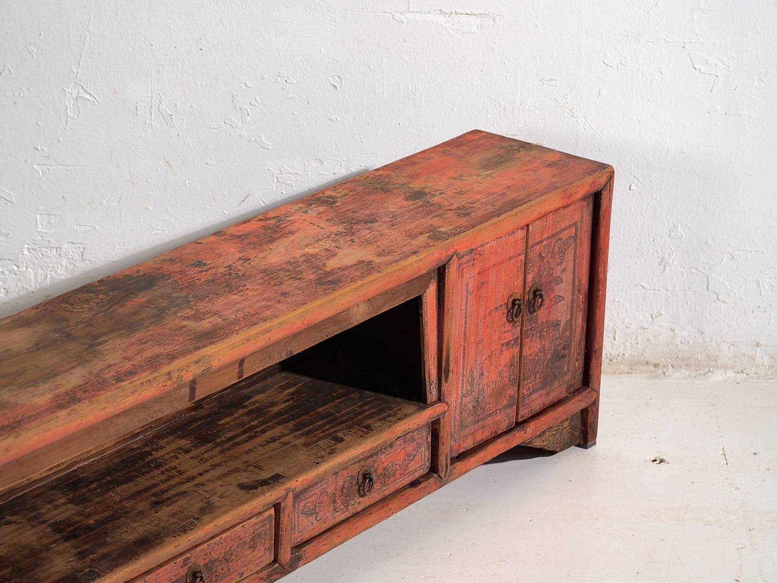 Meuble TV ancien à patine rouge (c.1900) #22