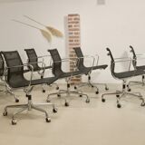 Set of 8 Charles and Ray Eames armchairs by Vitra model EA 117