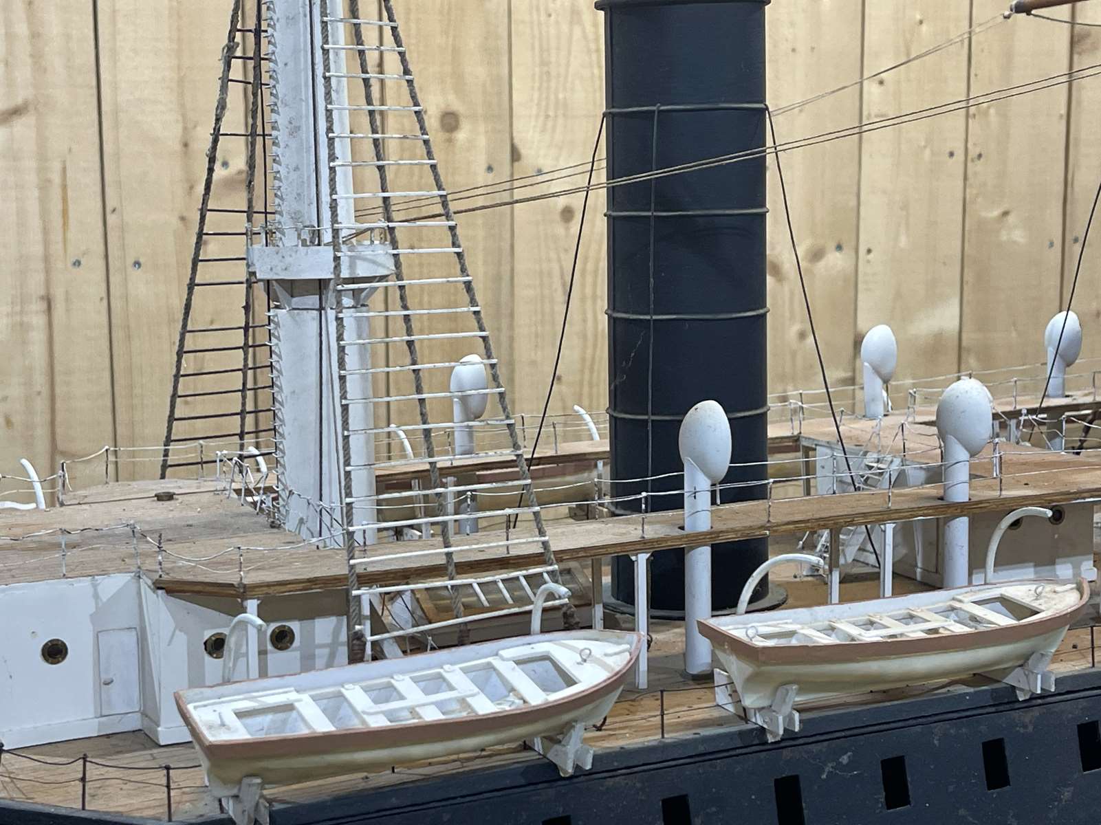 Model representing a battleship of the late nineteenth century