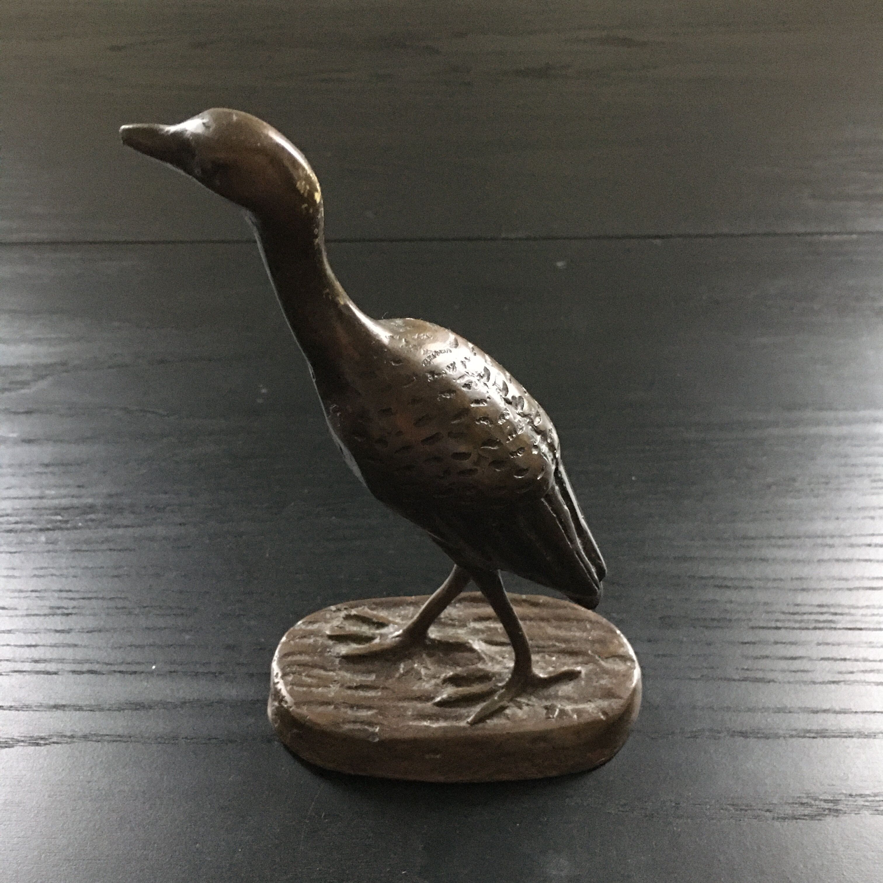 Héron en bronze signé