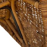 Karlskrona Rattan Wicker Chaise Lounge by Karl Malmvall for Ikea