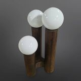 Lampe de table brutaliste en pin par Temde, Suisse 1970