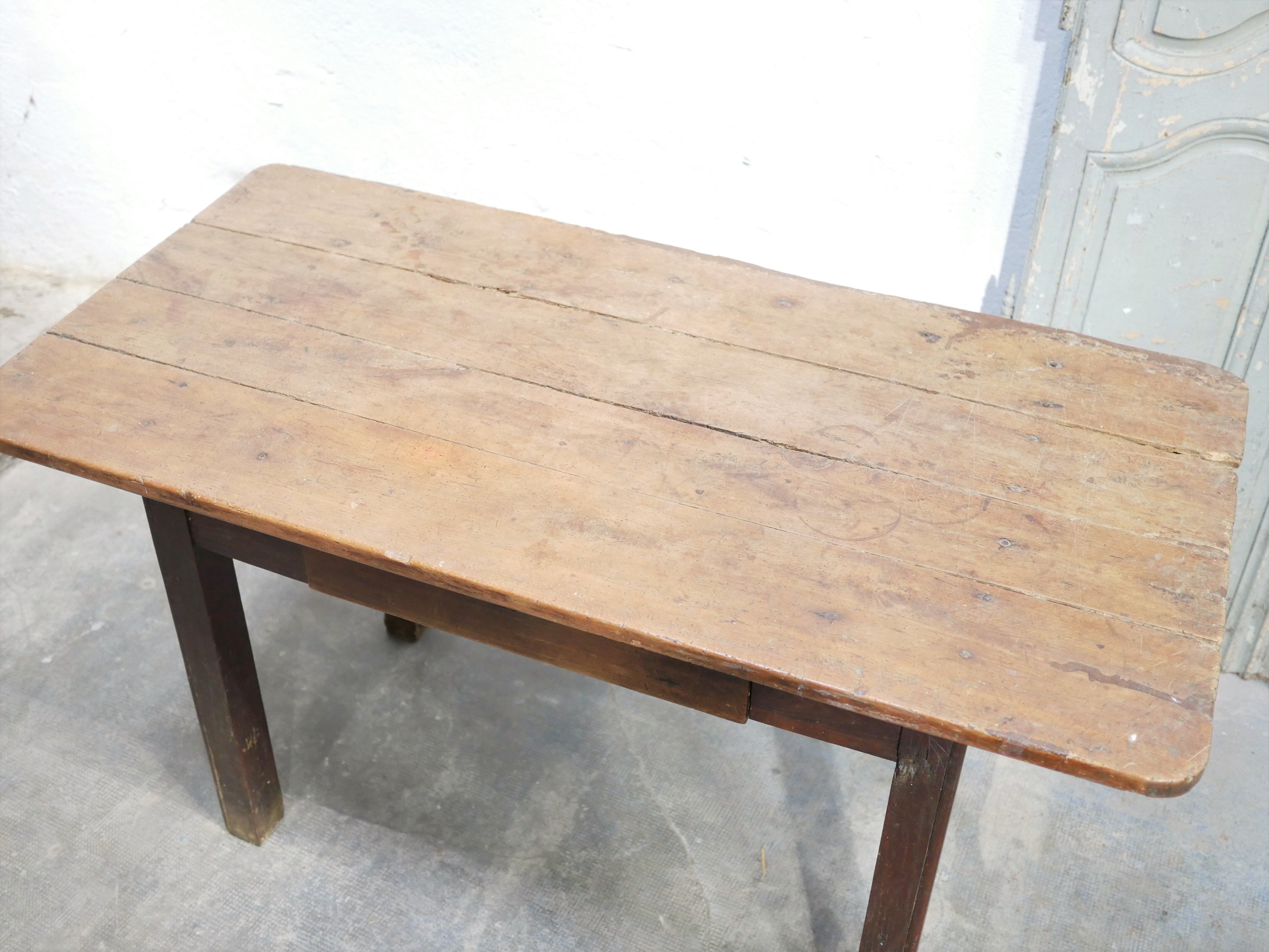 Vintage wooden farmhouse dining table