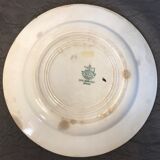 Assiette au coq et fleurs faïence Creil Montereau fin XIXème