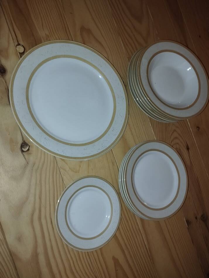 set of antique porcelain tableware from Austria – gilding –
