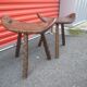 Pair of brutalist tripod stools