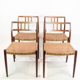 Set Of Four Dining Chairs Model 79 In Rosewood By N.O Møller For JL Møller