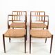 Ensemble de quatre chaises de salle à manger modèle 79 en palissandre par NO Møller pour JL Møller