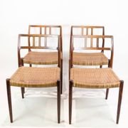 Set Of Four Dining Chairs Model 79 In Rosewood By N.O Møller For JL Møller