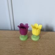 Lot de deux coquetiers tulipes