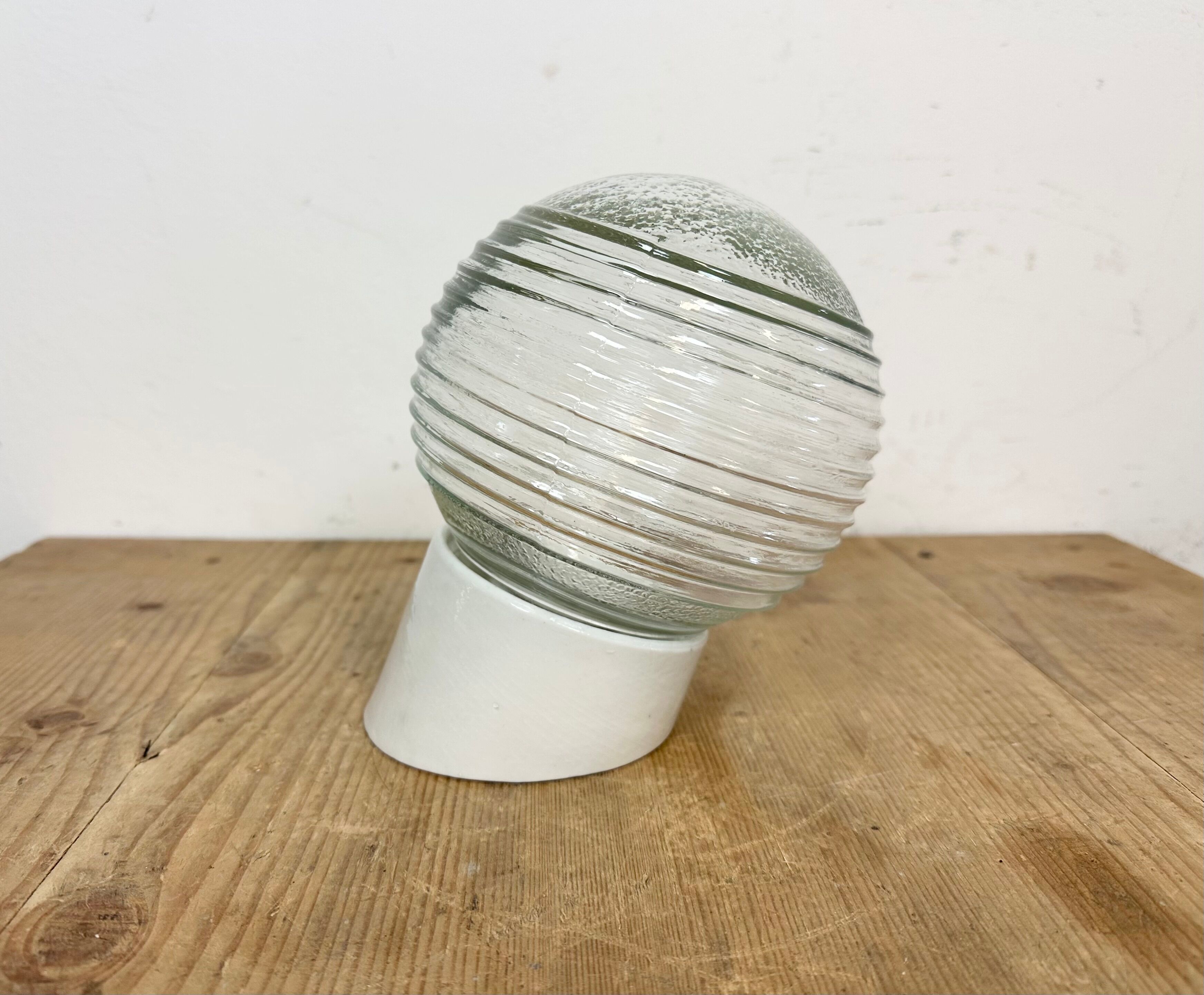 Vintage White Porcelain Wall Light, 1970s