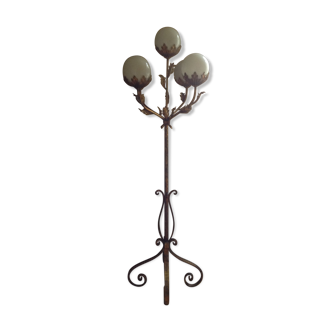 Vintage lamppost in hammered gold metal 1970