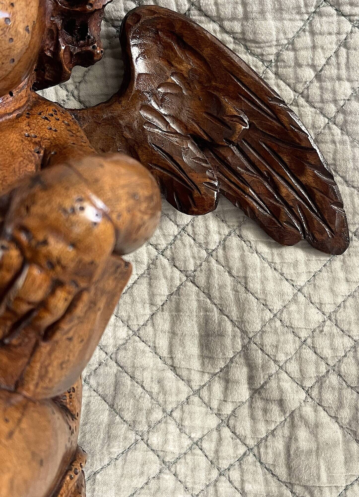 18th Century Carved Wooden Angel/Chestnut/Putto