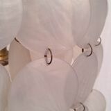 Aluminum table lamp and vintage mother-of-pearl tablets