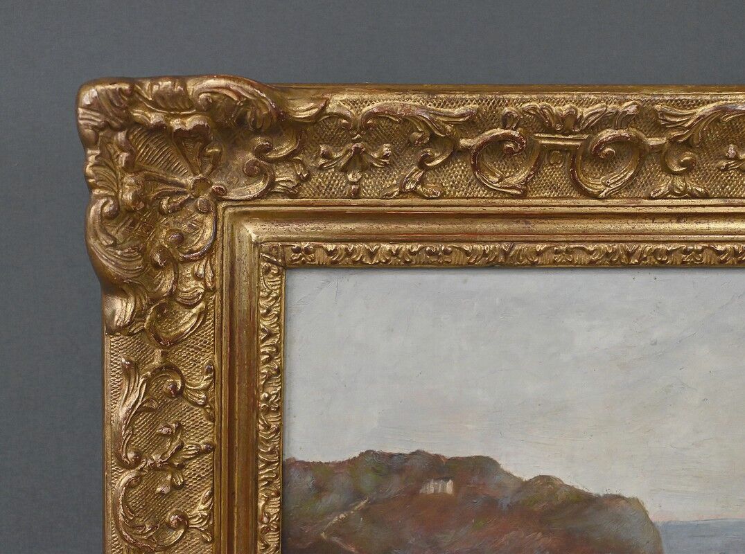 Painting "The Port of Camaret", oil on canvas, signed H. Callot – early 20th century