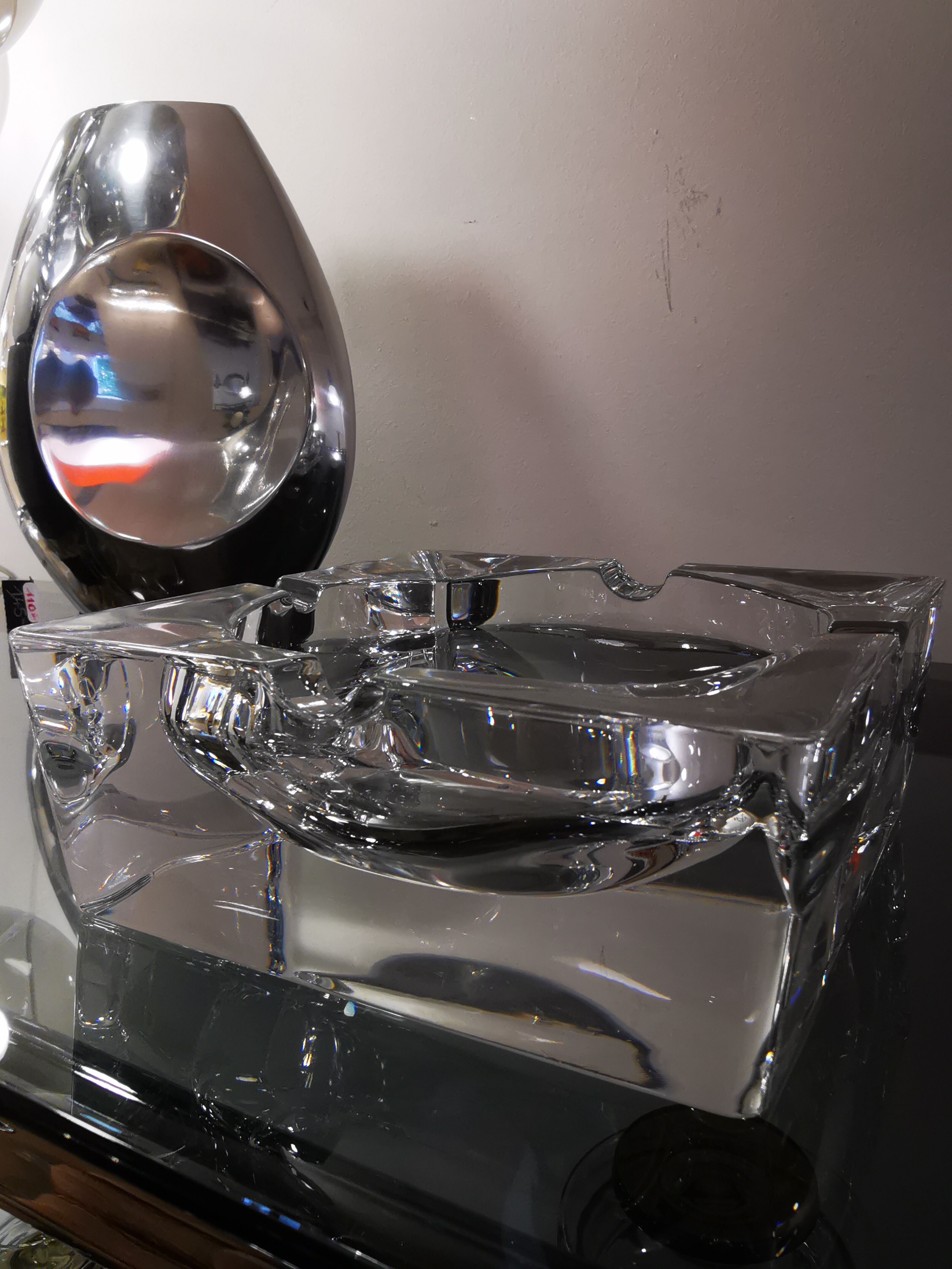 Ashtray paved with vintage crystal