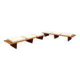 Pair of vintage  Perriand style  pine benches