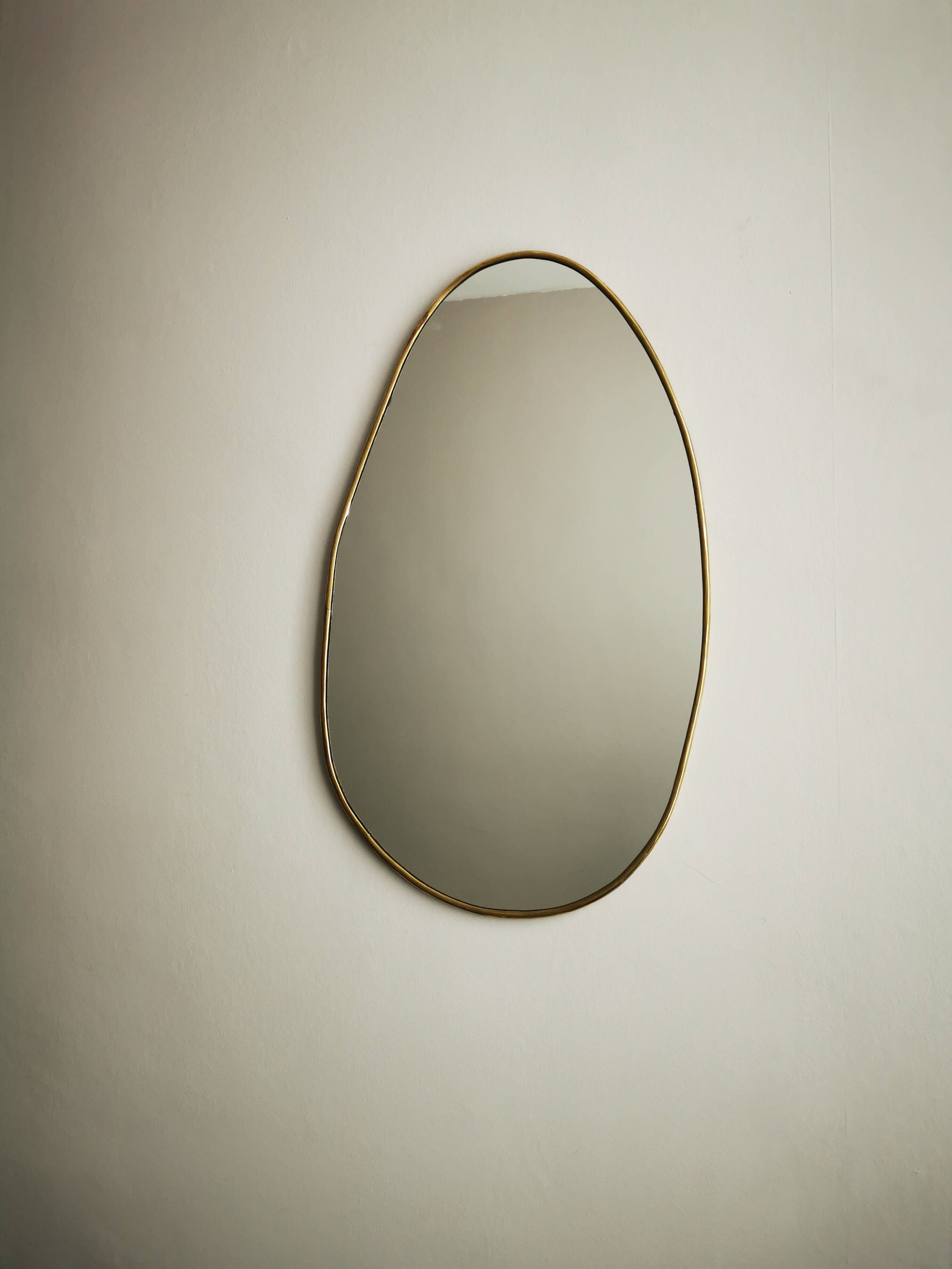 Gilded brass mirror 52 cm