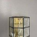 Wall light "Iron Rings" in brass and glass by Glashütte Limburg, Germany, 1970s