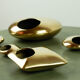 Set de cendriers galets en bronze doré