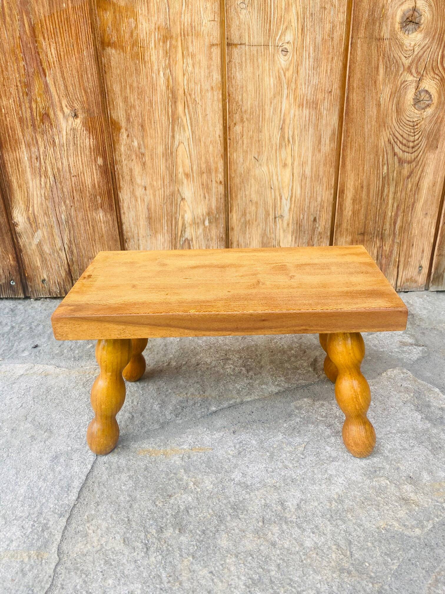 Vintage turned wooden footstool/step stool