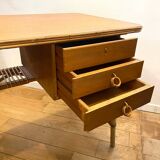 Vintage rattan dressing table desk