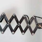 Industrial Black Scissor Wall Lamp, 1950s