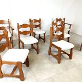 Vintage brutalist dining chairs, set of 8 - 1960s