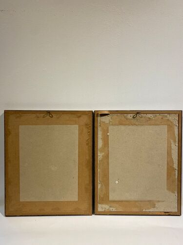 Tableaux anciens, portraits d’un couple d’auvergnats daté 1929 , signé