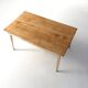 Painted Wooden Farm Table with Tapered Legs, France 1800s
