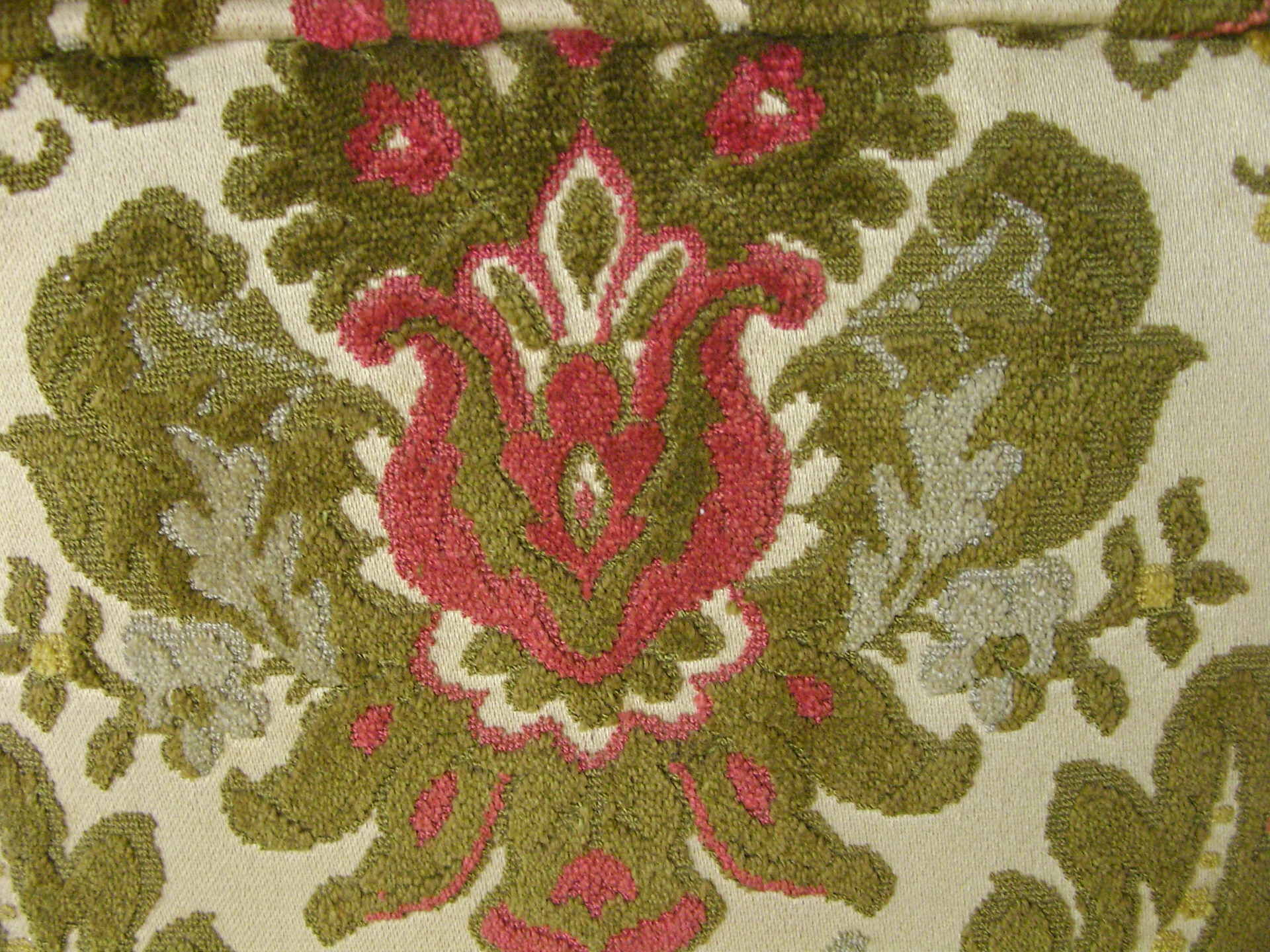 Vintage velvet flowers fringed sofa
