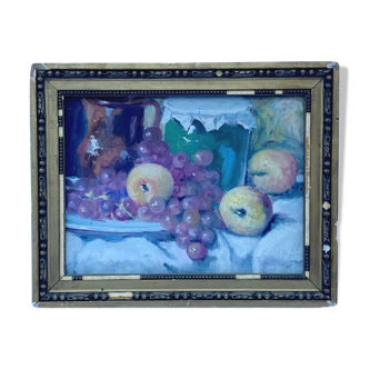 OIL PANEL BY DENPERMA A IDENTIER STILL LIFE FRUITS H1 DOUBLE VIEW
