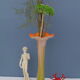 Vase shape flower orange glass Murano 80s