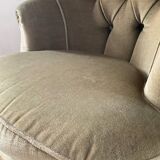 70s toad armchair in green velvet