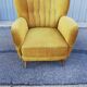 Vintage armchair yellow fabric