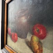 Tableau nature morte huile sur toile ancienne
