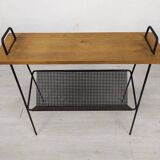 Vintage metal wood magazine rack