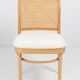 Rattan chair, off-white boucle and Thonet wood, 1960s