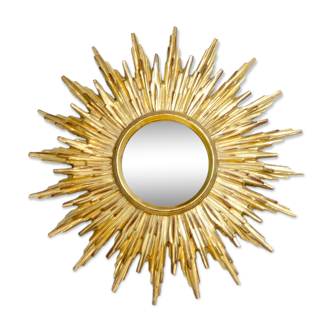Miroir soleil doré 48x48cm