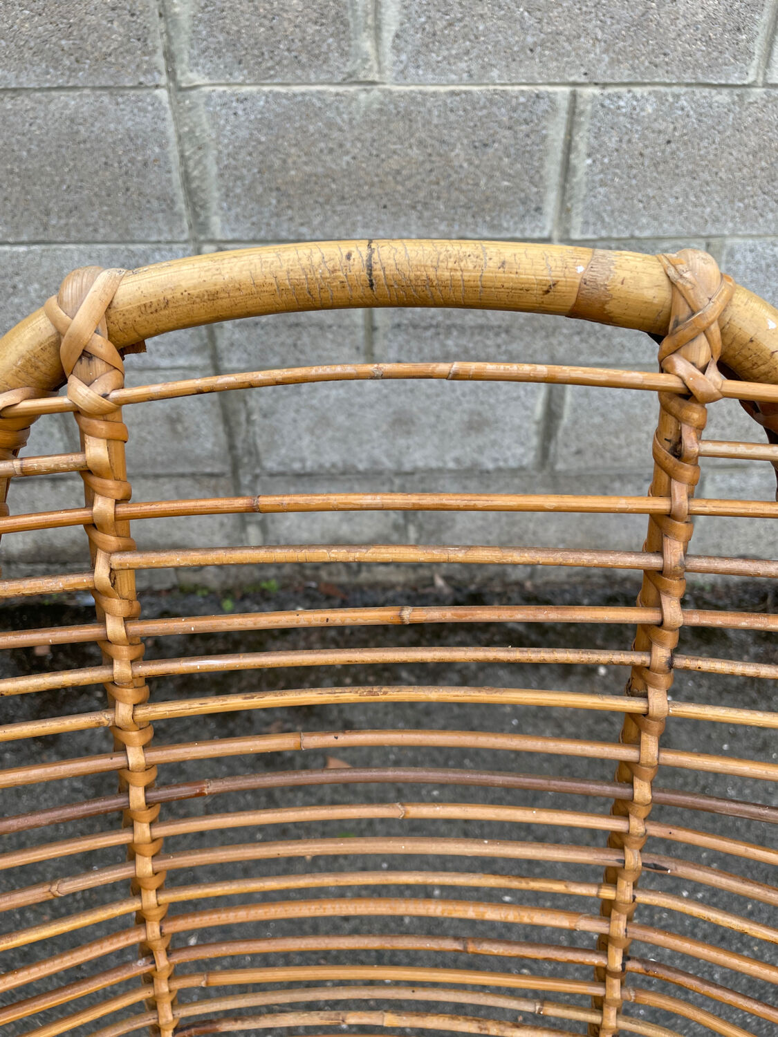 Bamboo and rattan desk and chair set, circa 1970