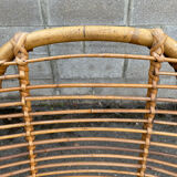 Bamboo and rattan desk and chair set, circa 1970