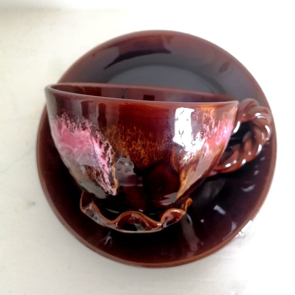 Ceramic lunch cup Vallauris 1960