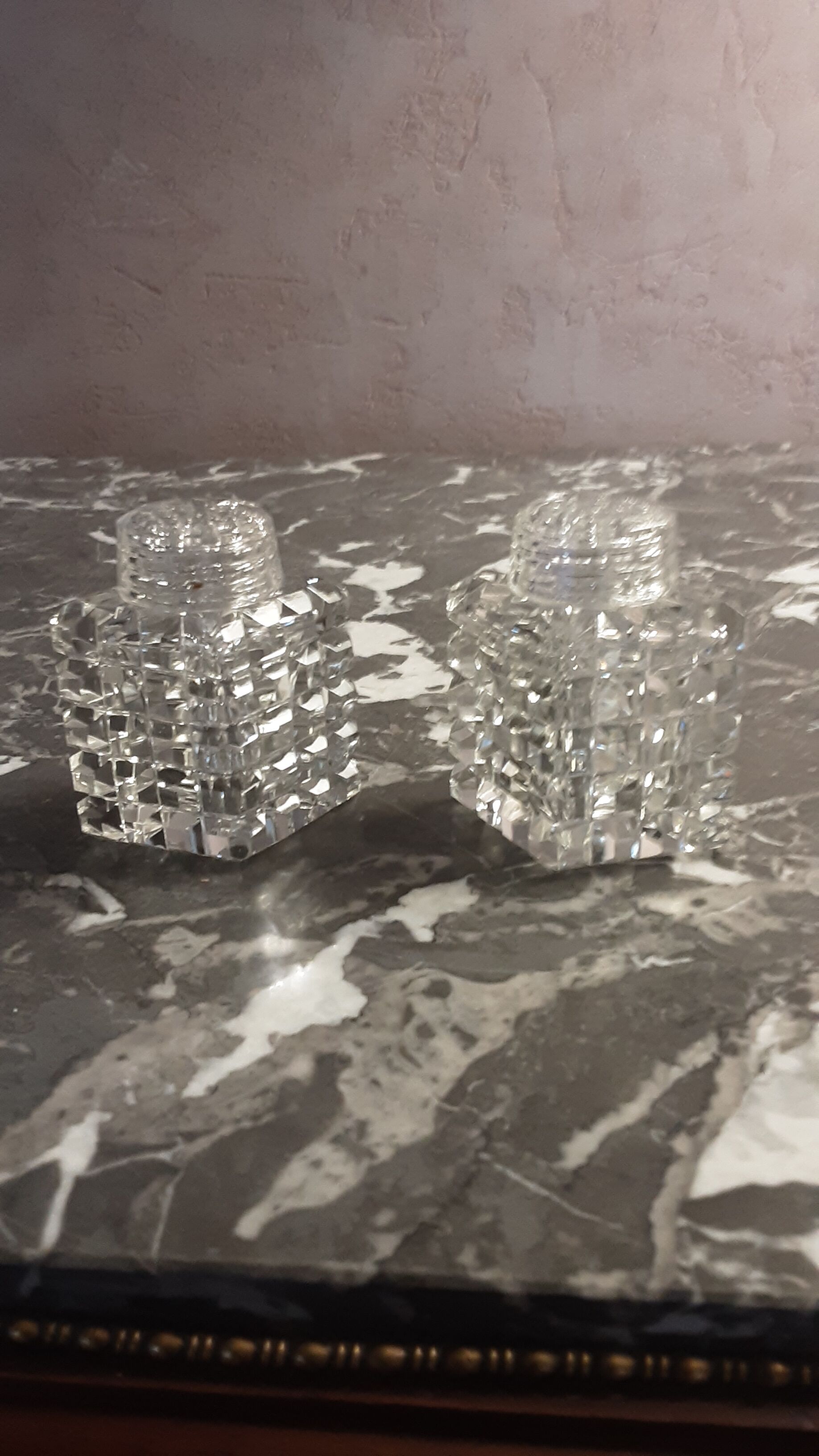 Cut crystal pepper salt shaker - vintage