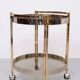 Hollywood Regency round Brass and Nickel Serving trolley 1970s