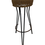 Vintage Stool Rattan Rohe Noordwolde Netherlands 1960s Design